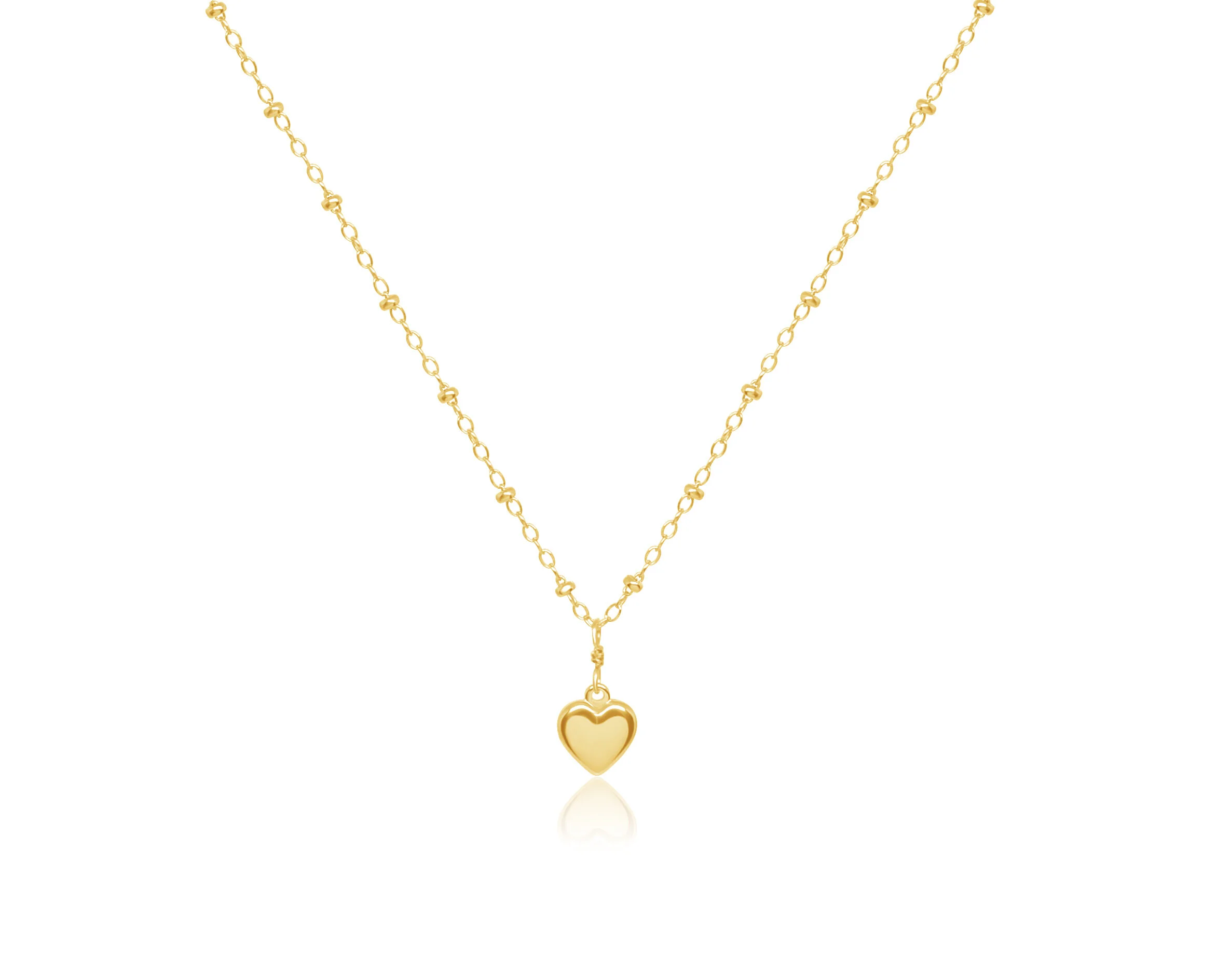 Gold Filled Puffy Heart Necklace Boy Cherie Jewelry Delicate Fashion Jewelry That Won t Break or Tarnish